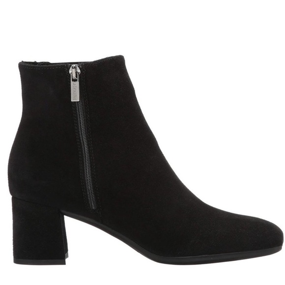 La Canadienne Montreal January black suede booties block heel Sz 5 new - Picture 4 of 10